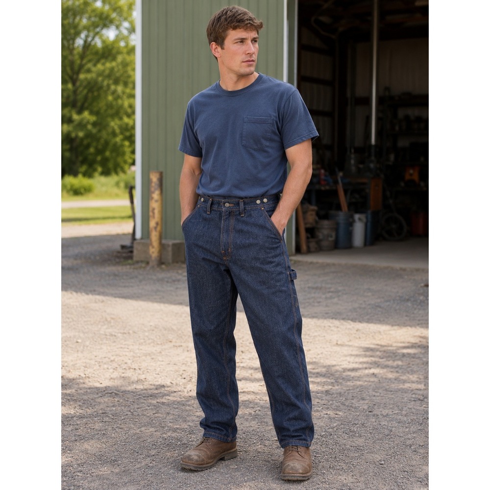 Vintage Style Indigo Denim Carpenter‎ Pants Mens 33x34 Made in Canada Workwear